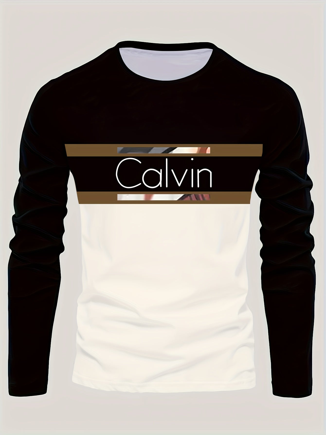 Men'S 3D Digital Printing Crew Neck Long-sleeved T-shirt | Casual Style, Slight Stretch Fabric, All Over Print, Regular Fit, Ideal for Fall/Winter, Perfect Gift for Family and Friends