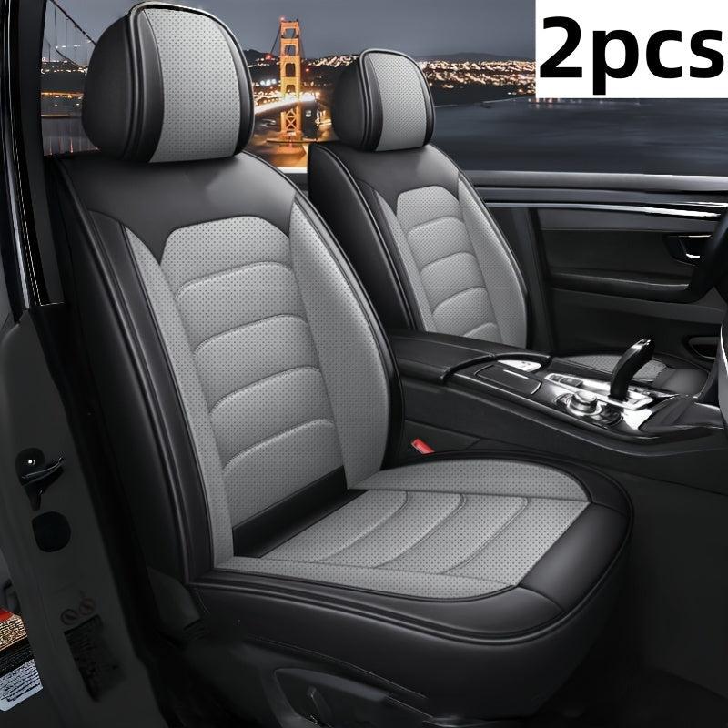 1pc and 2pcs Luxury Faux Leather Car Front Seat Covers | Universal Fit, Independent Seat Design for Main Driver/Co-driver, All-inclusive Sports Car Seat, Suitable for Cars, SUVs, and Pickup Trucks