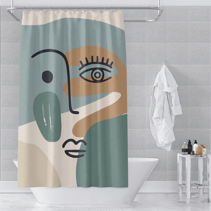 Morandi Abstract Art Shower Curtain - Luxury Waterproof Polyester Fabric with Muted Earth Tones for Modern Minimalist Decor