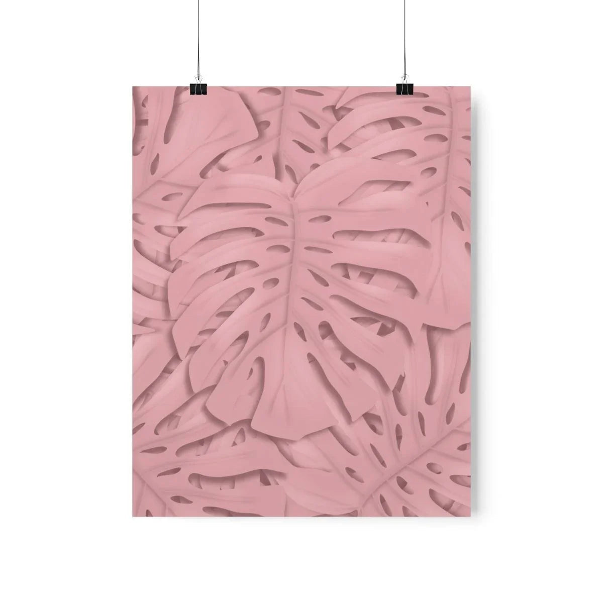 Soft Pink Monstera Botanical Print – Unframed Wall Art
