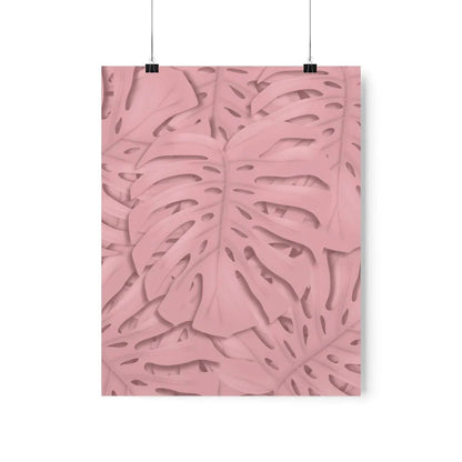 Soft Pink Monstera Botanical Print – Unframed Wall Art