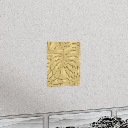 Golden Monstera Botanical Print – Unframed Wall Art