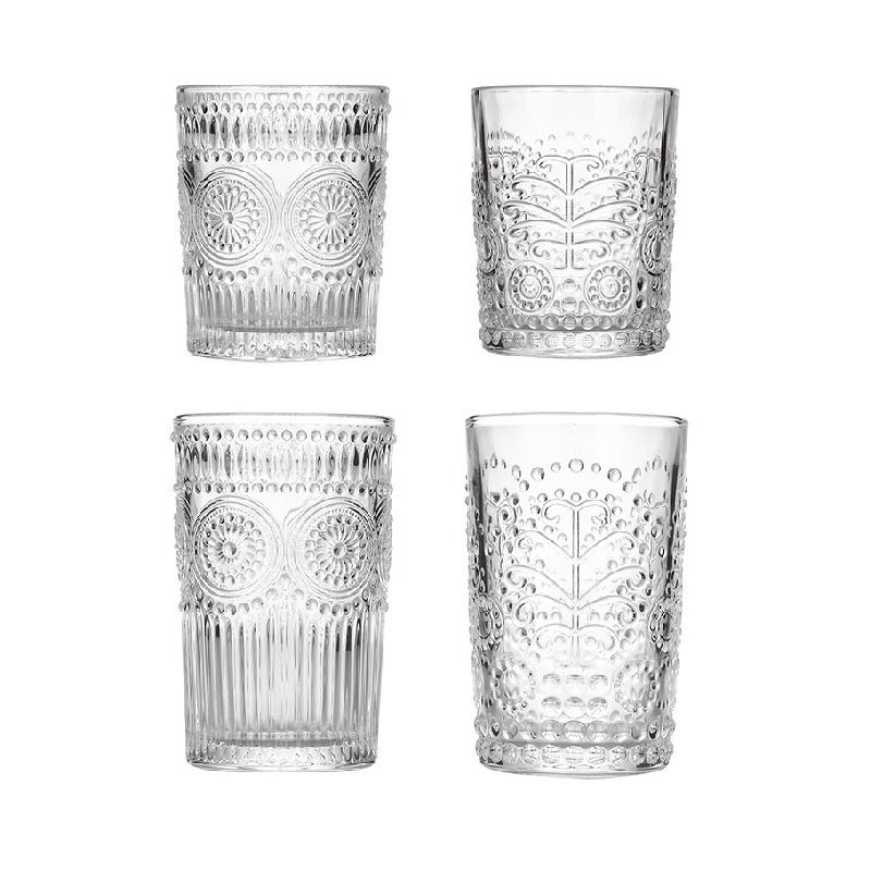 Creative Engraved Wine Glass Classical Cup Thickened Drinkware