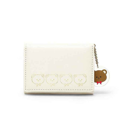 Small Three Fold Purse Short Women's Folding Small Purse Card Bag
