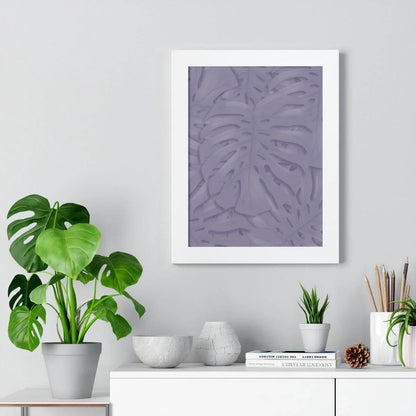 Violet Monstera Framed Print – Botanical Wall Art
