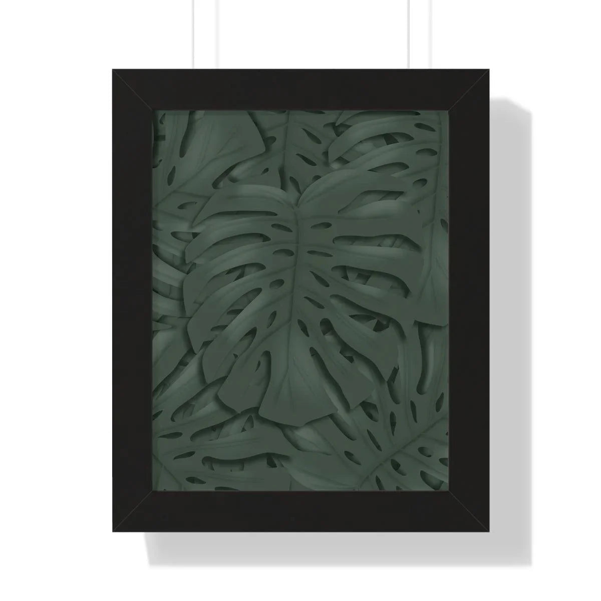 Deep Green Monstera Framed Print – Botanical Wall Art