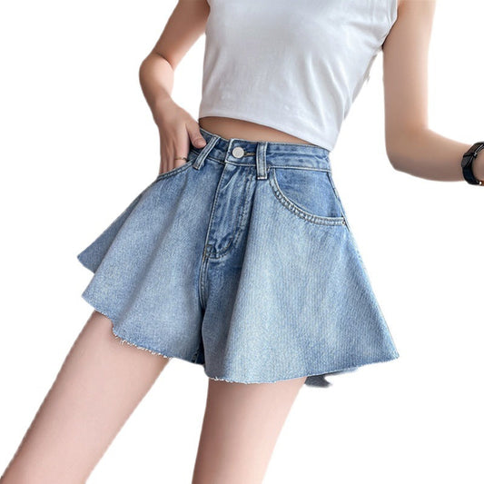 Denim Wide Leg Trousers Skirt Is Thin And Super Hot Ins Hot Pants