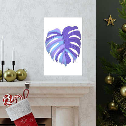 Purple Melting Monstera Botanical Print – Unframed Wall Art