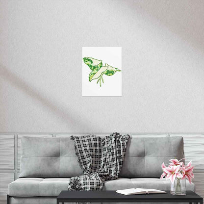 Marble Syngonium Botanical Print – Unframed Wall Art