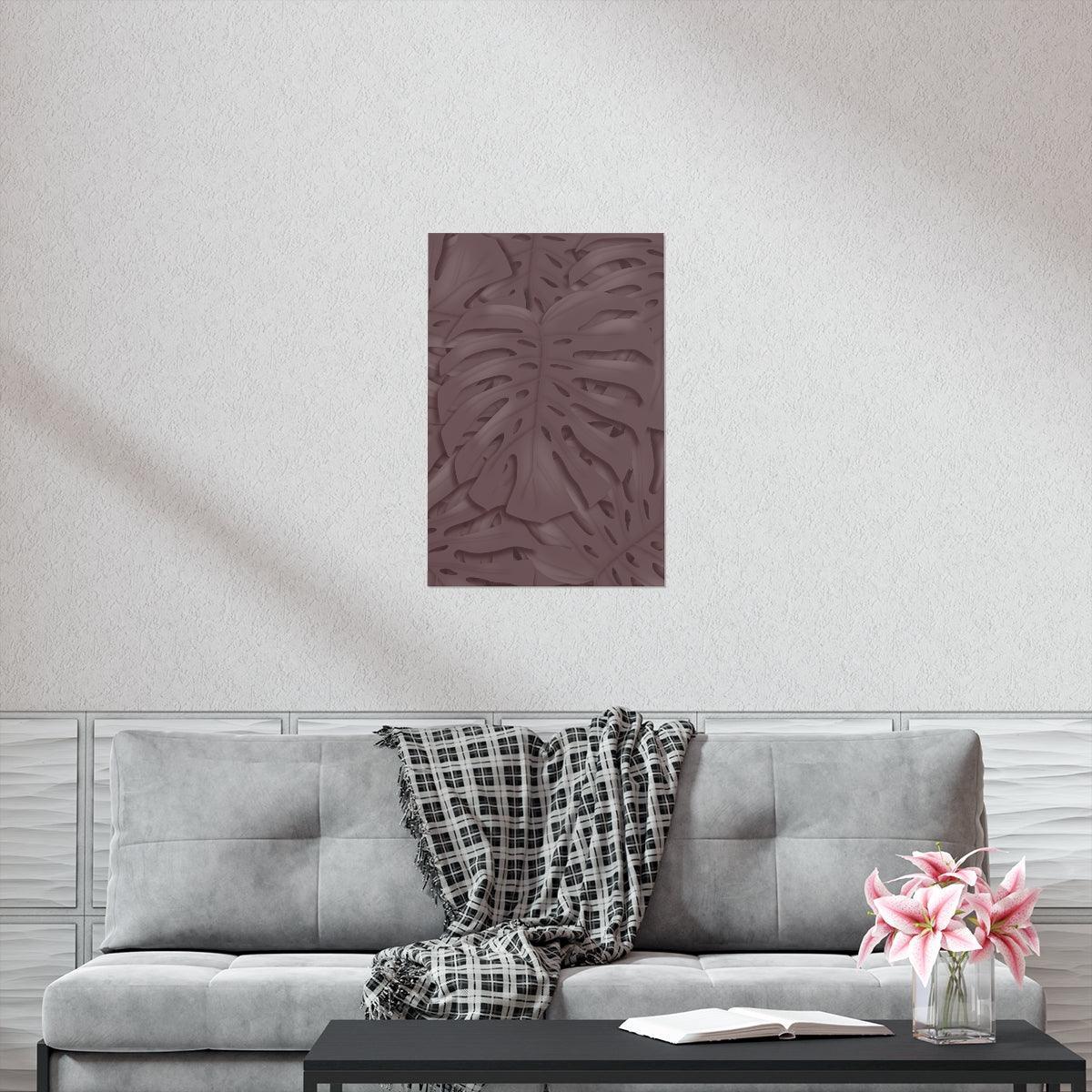 Merlot Monstera Botanical Print – Unframed Wall Art