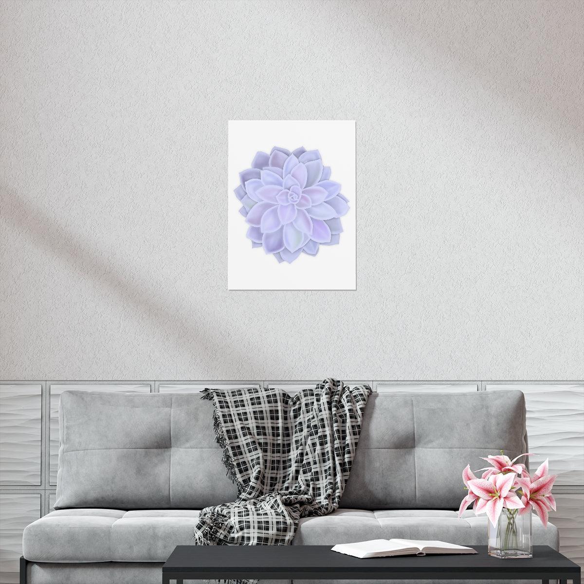 Graptopetalum Murasaki Succulent Botanical Print – Unframed Wall Art