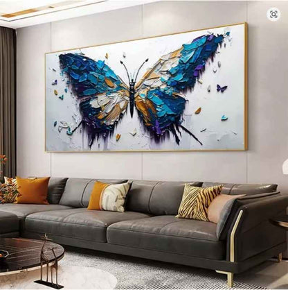 Handmade Oil Painting Canvas Wall Art Decoration Animal Abstract Texture Butterfly For Home Living Room Decor Rolled Frameless Unstretched Painting