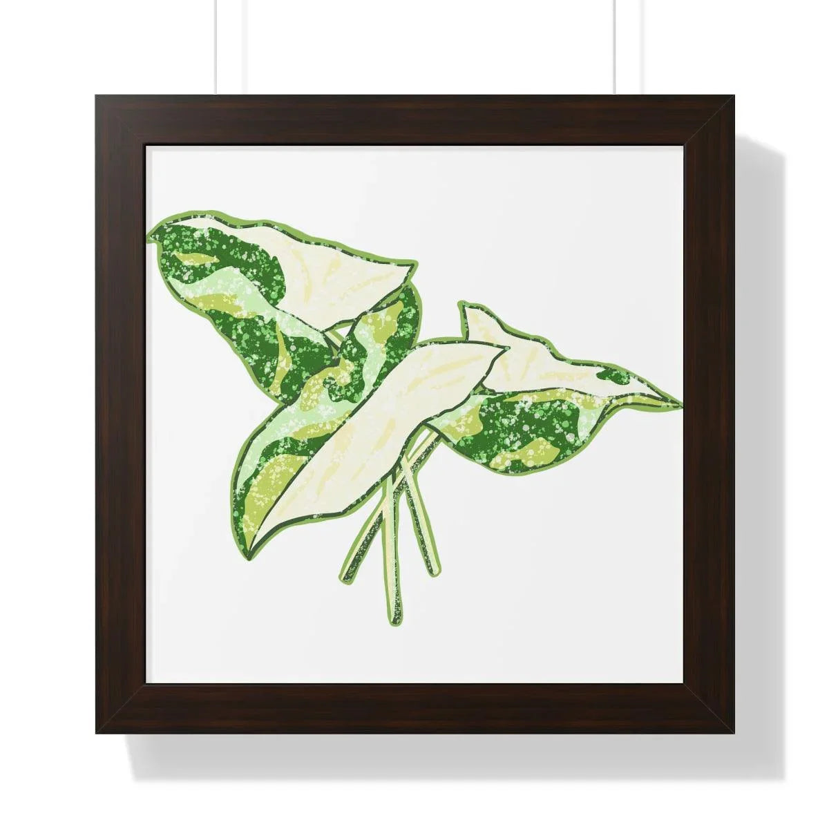 Marble Syngonium Framed Print – Botanical Wall Art
