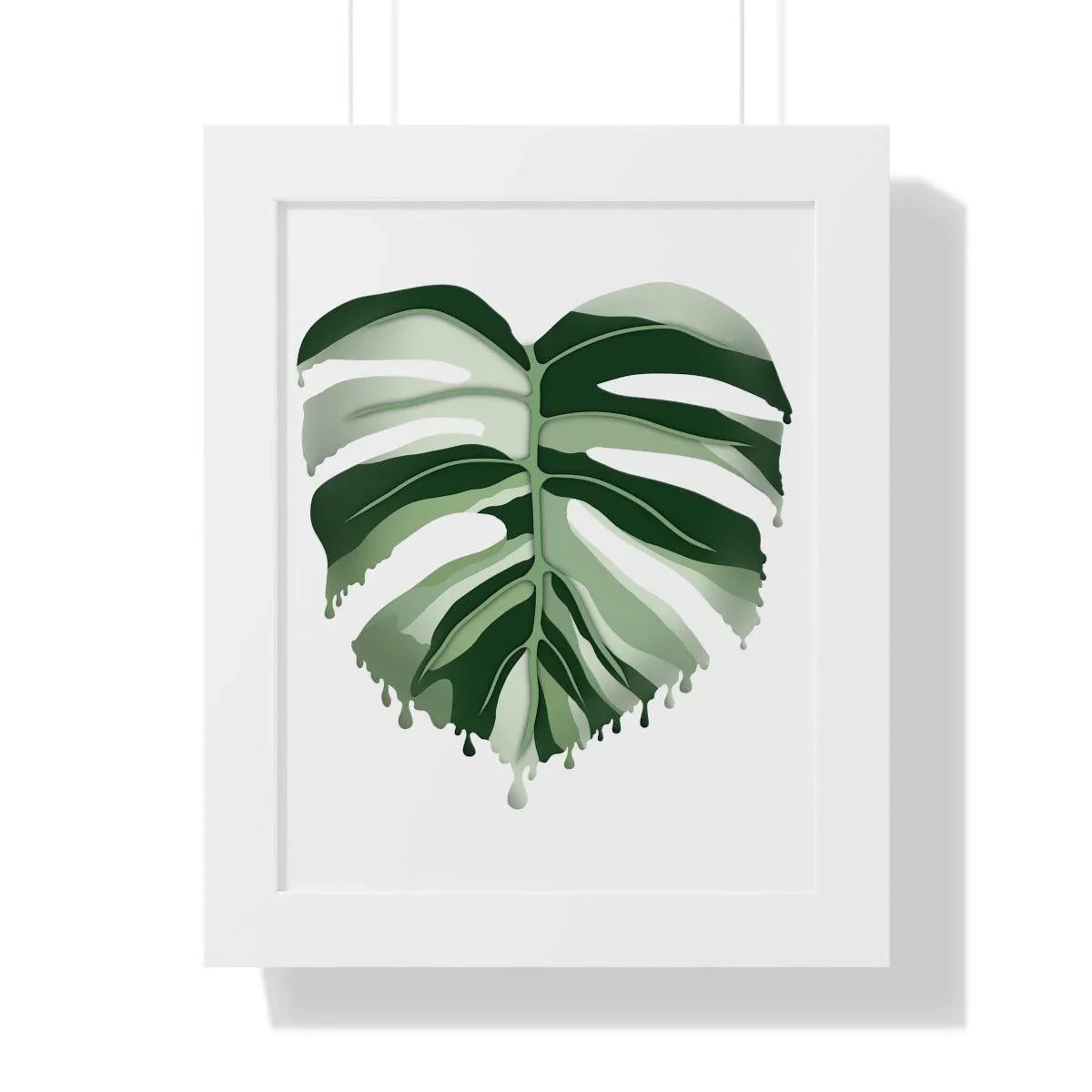 Melting Monstera Albo Framed Print – Botanical Wall Art