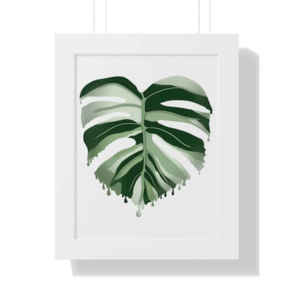 Melting Monstera Albo Framed Print – Botanical Wall Art