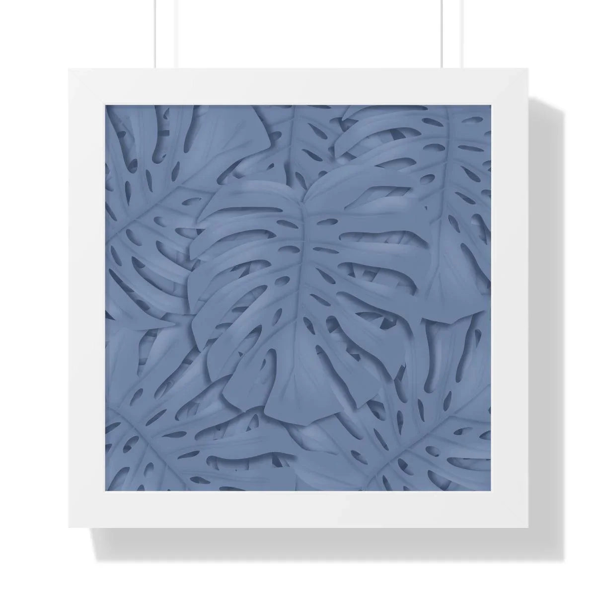 Blue Monstera Framed Print – Botanical Wall Art