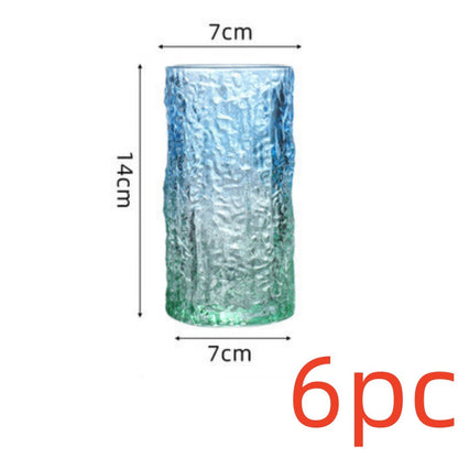 Gradient Color Wine Glass Tree Pattern Cup Glass Water Cup Tea Cup