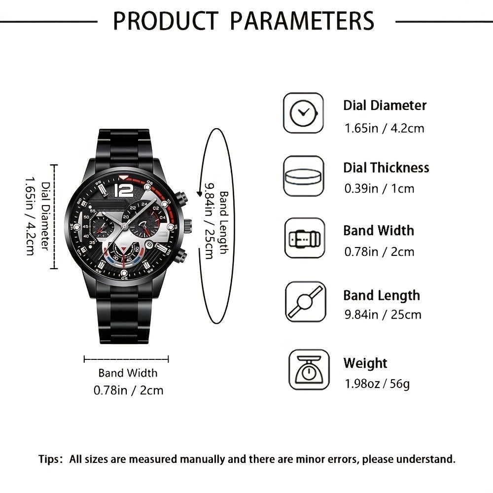 5pcs Men's Business Fashion High-End Elegant Versatile Watch Set Perfect Gift for Friends On Holidays And Birthdays Holiday Gifts Birthday Presents Elegant Design Sophisticated Timepiece Premium Materials Watch Set for Men Wr