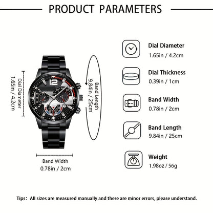5pcs Men's Business Fashion High-End Elegant Versatile Watch Set Perfect Gift for Friends On Holidays And Birthdays Holiday Gifts Birthday Presents Elegant Design Sophisticated Timepiece Premium Materials Watch Set for Men Wr