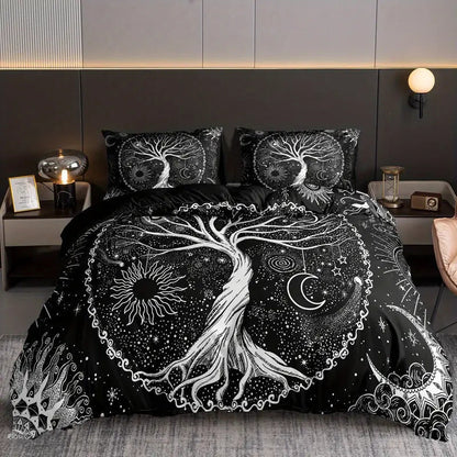 Tree Of Life Sun And Moon 3D Digital-Print Bedding