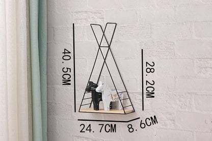 Perforated Nordic Iron Wall Triangle Decorative Shelf