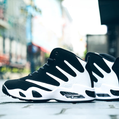 Professional Basketball Shoes for Men, Comfortable High-top Breathable Non-slip Shock Absorbing Lace-up Cushion Sneakers for Training, Running And Stepping