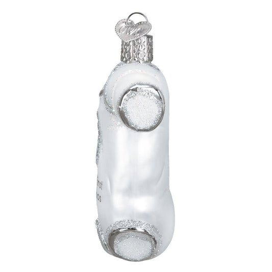 Babys First Christmas White Baby Onesie Glass Ornament