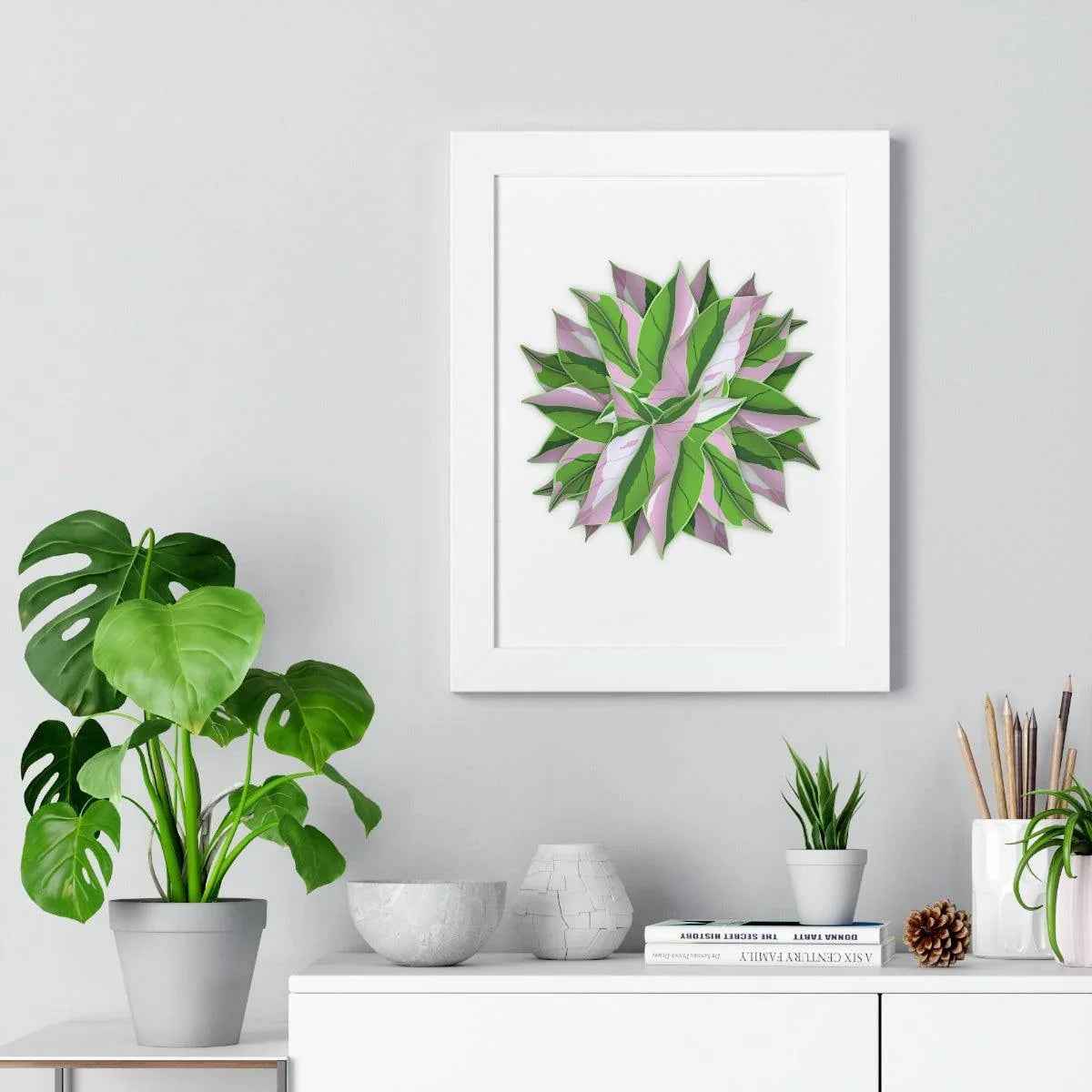 Syngonium Tricolor Pattern Framed Print – Botanical Wall Art