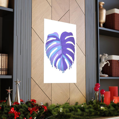 Purple Melting Monstera Botanical Print – Unframed Wall Art