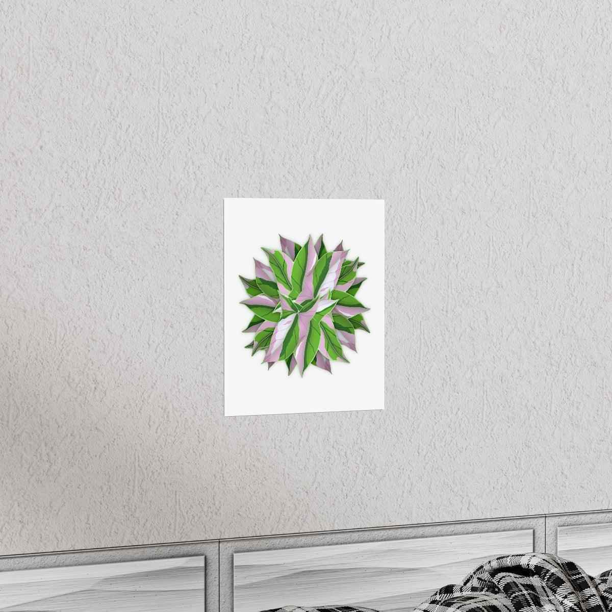 Syngonium Tricolor Pattern Botanical Print – Unframed Wall Art