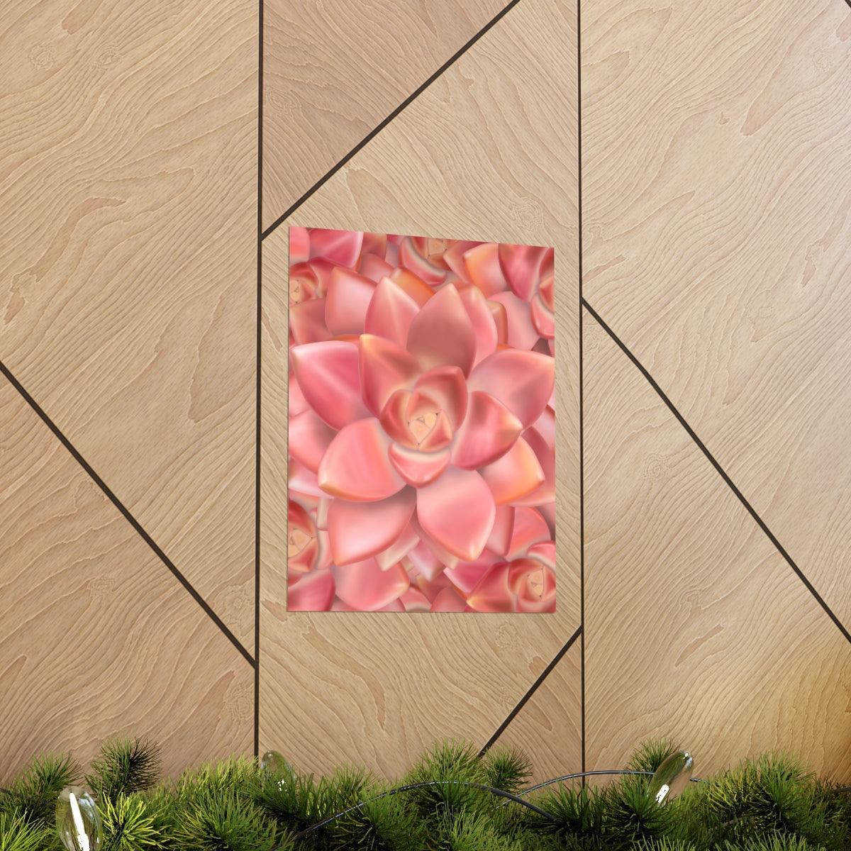 Graptosedum California Sunset Succulent Pattern Botanical Print – Unframed Wall Art