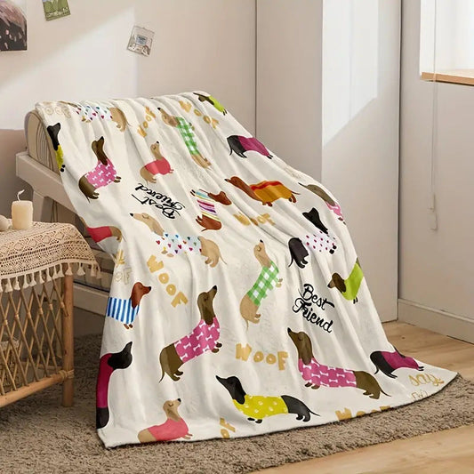 Dachshund Blanket Flannel Square Cover Blanket