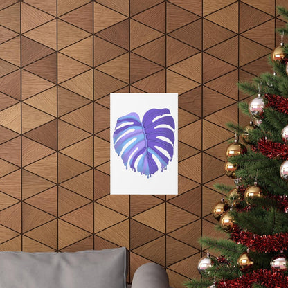 Purple Melting Monstera Botanical Print – Unframed Wall Art