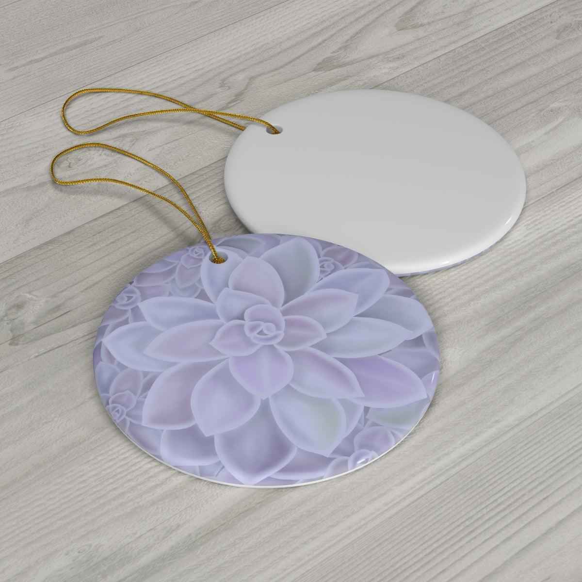 Echeveria Violet Queen Succulent Ceramic Ornament – Holiday Collection