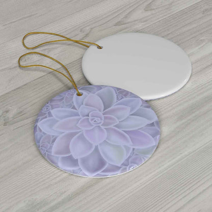 Echeveria Violet Queen Succulent Ceramic Ornament – Holiday Collection