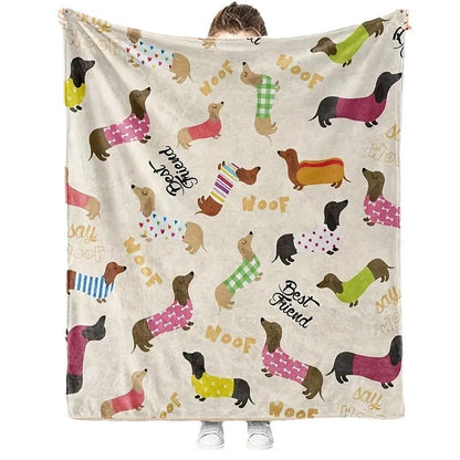 Dachshund Blanket Flannel Square Cover Blanket