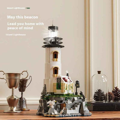 Children's Luminous Lighthouse Building Degree Assembled Building Block Toys