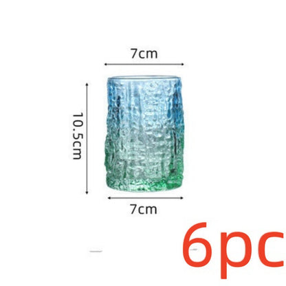 Gradient Color Wine Glass Tree Pattern Cup Glass Water Cup Tea Cup
