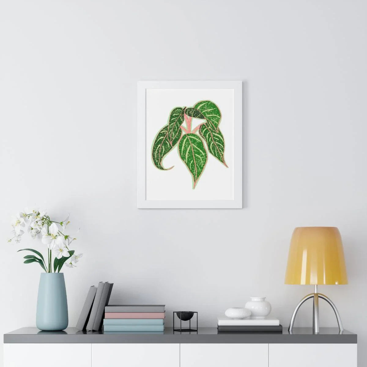 Aglaonema Sparkling Sarah Framed Print – Botanical Wall Art