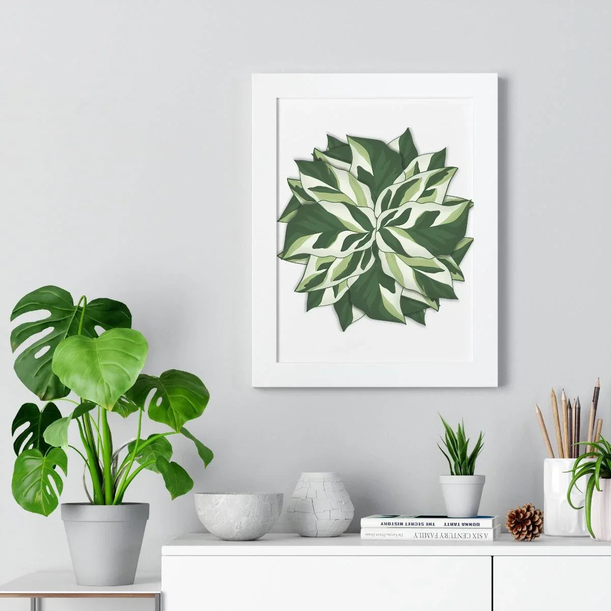 Calathea White Fusion Framed Print – Botanical Wall Art