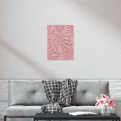 Soft Pink Monstera Botanical Print – Unframed Wall Art
