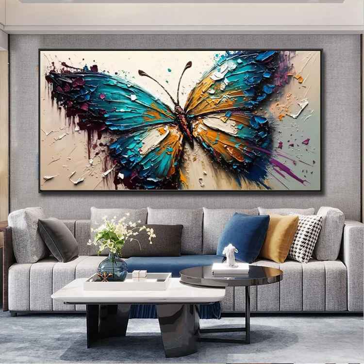 Handmade Oil Painting Canvas Wall Art Decoration Animal Abstract Texture Butterfly For Home Living Room Decor Rolled Frameless Unstretched Painting
