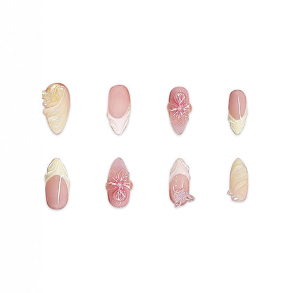 Hot Selling Leopard Nail Art Handmade Almond Short