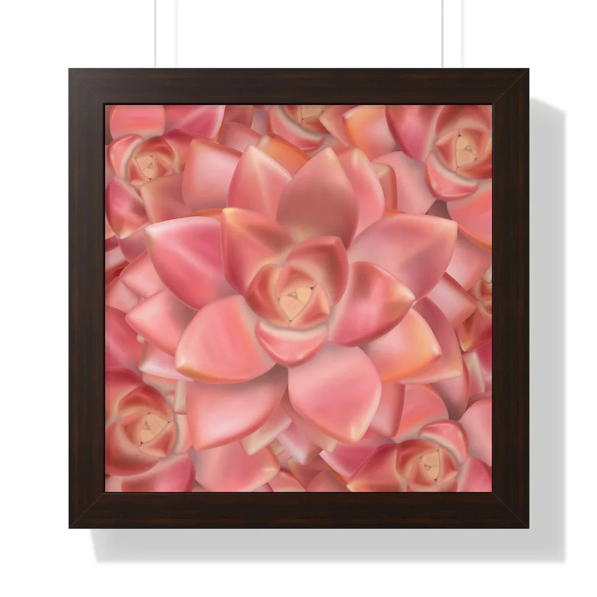 Graptosedum California Sunset Succulent Pattern Framed Print – Botanical Wall Art