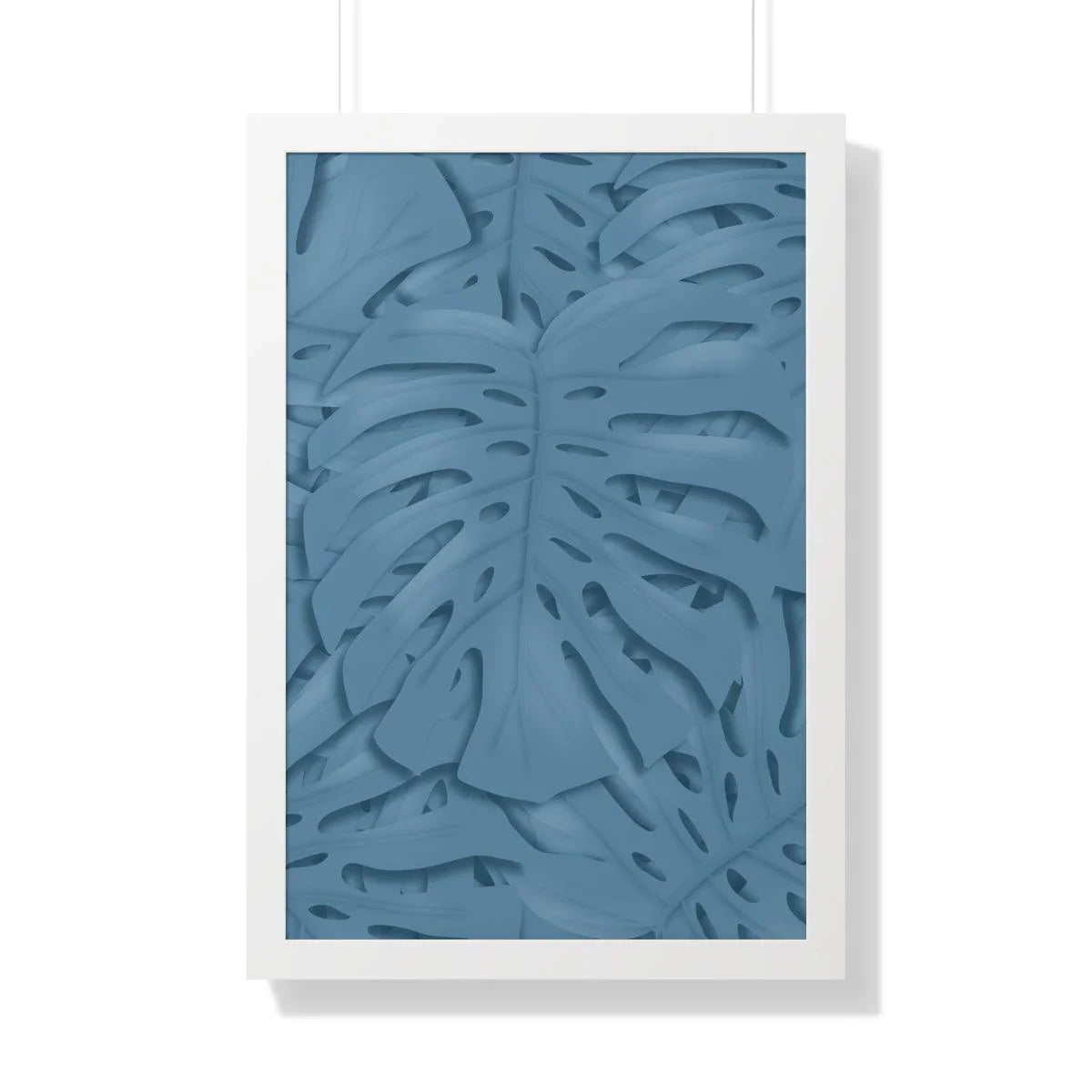 Cerulean Monstera Framed Print – Botanical Wall Art