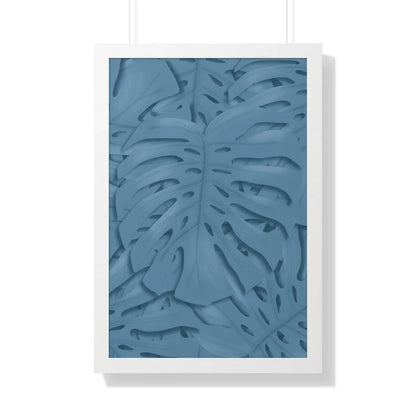 Cerulean Monstera Framed Print – Botanical Wall Art