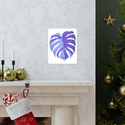 Purple Melting Monstera Botanical Print – Unframed Wall Art