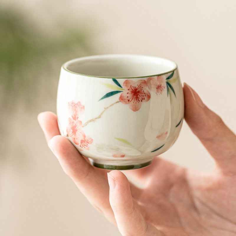 Peach Blossom Hand-painted Master Cup Single Cup Chinese High-end