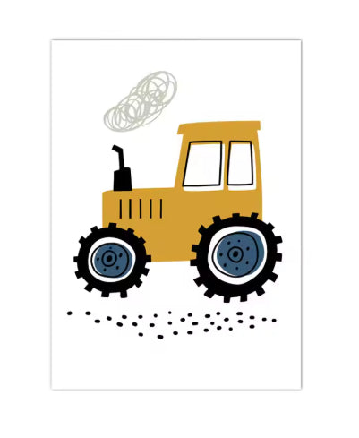 Excavator Canvas Art Poster Decoration Painting