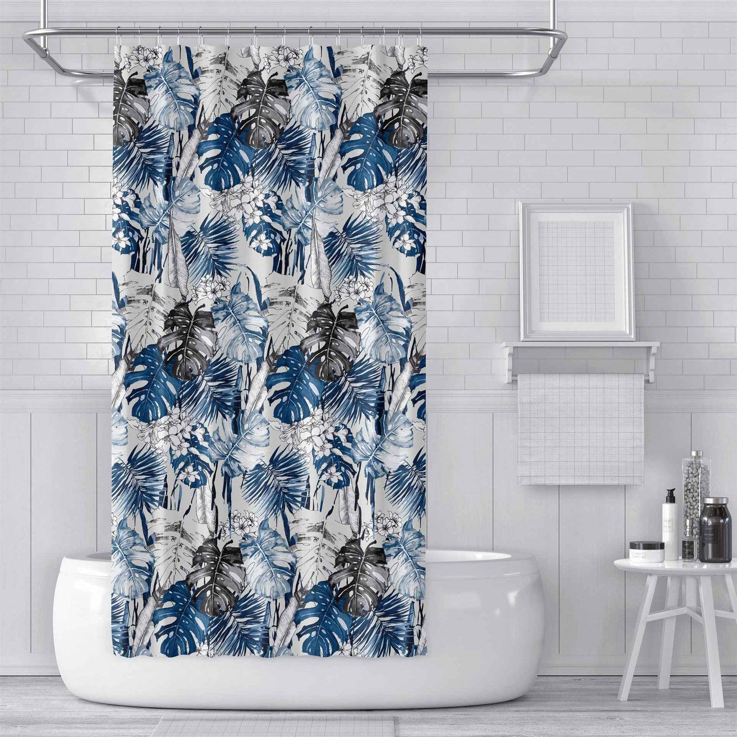 Digital Printing Shower Curtain Cloth Green Plants